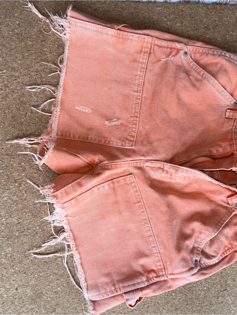 BDG Peachy Frayed Hem Denim Shorts